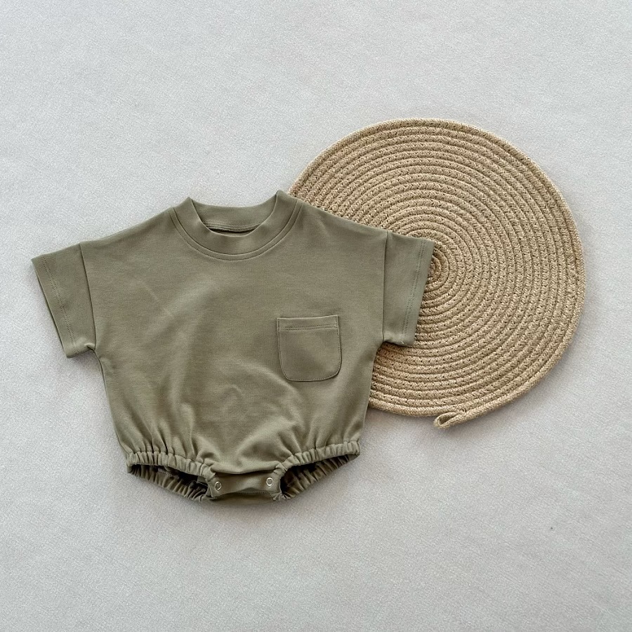 Infant Solid Color Cotton Romper
