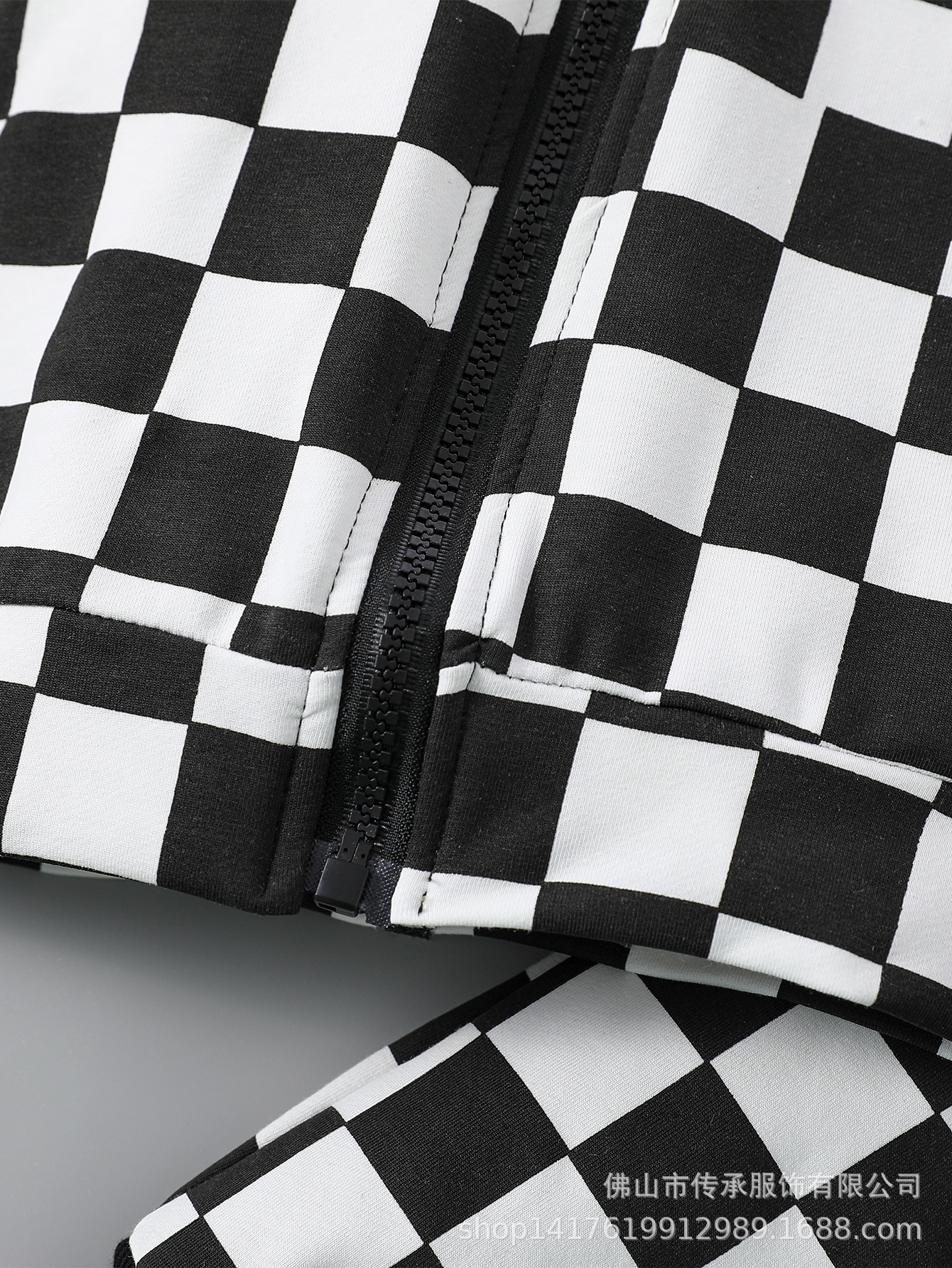 Baby Checkered Hooded Sweatshirt Set