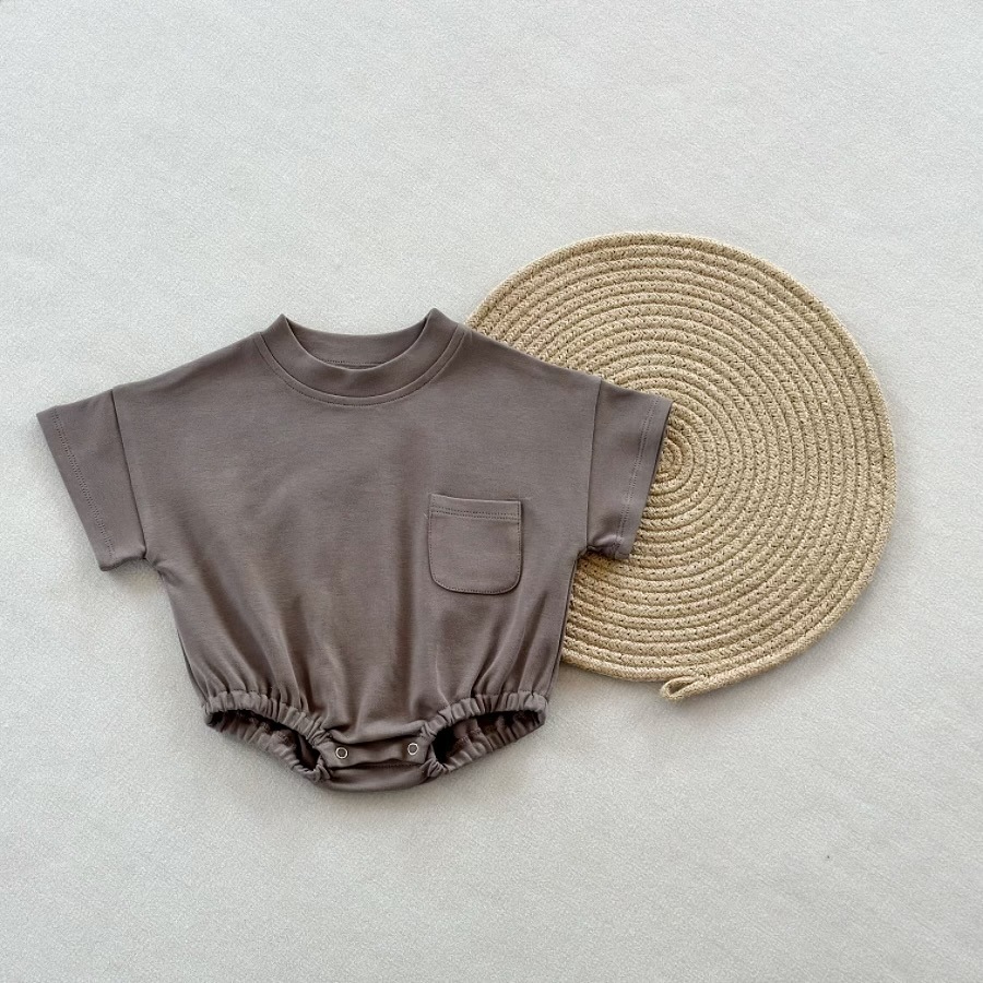 Infant Solid Color Cotton Romper