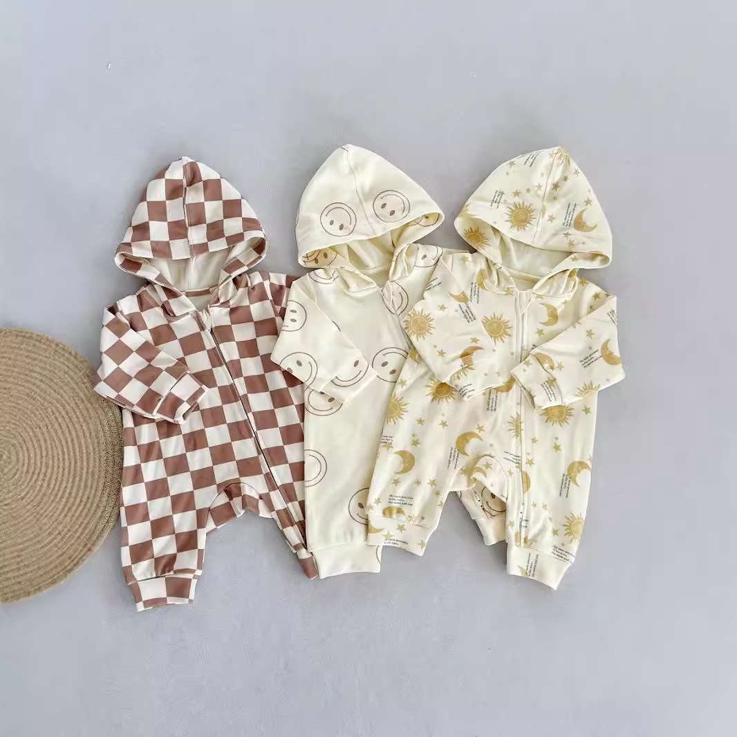Baby Hooded Pure Cotton Long-Sleeve Romper