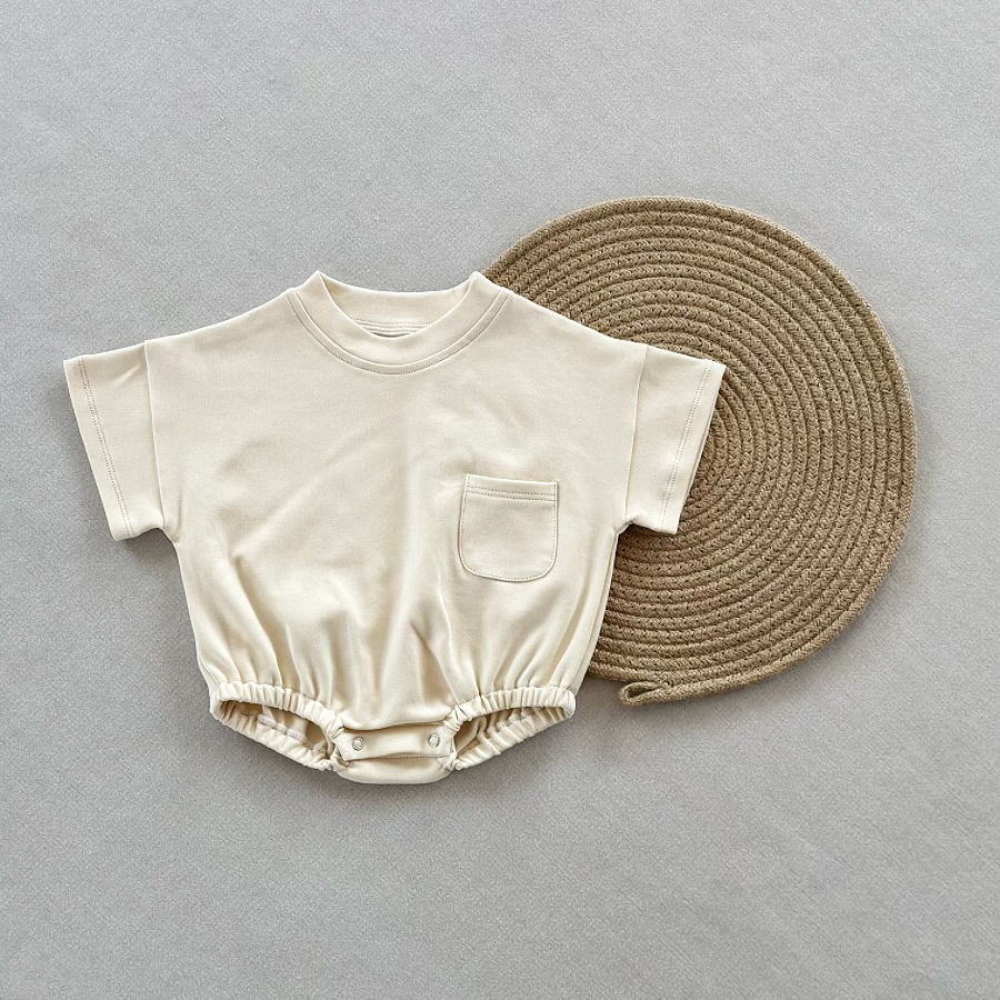 Infant Solid Color Cotton Romper