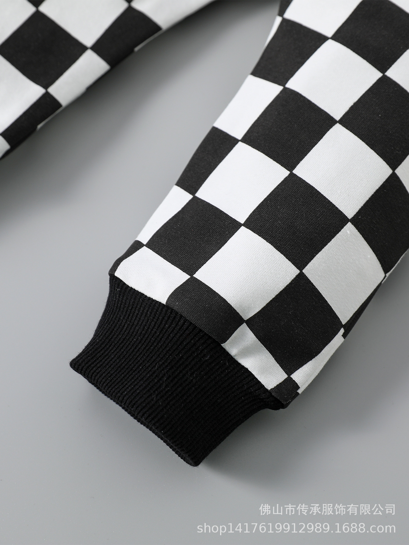 Baby Checkered Hooded Sweatshirt Set