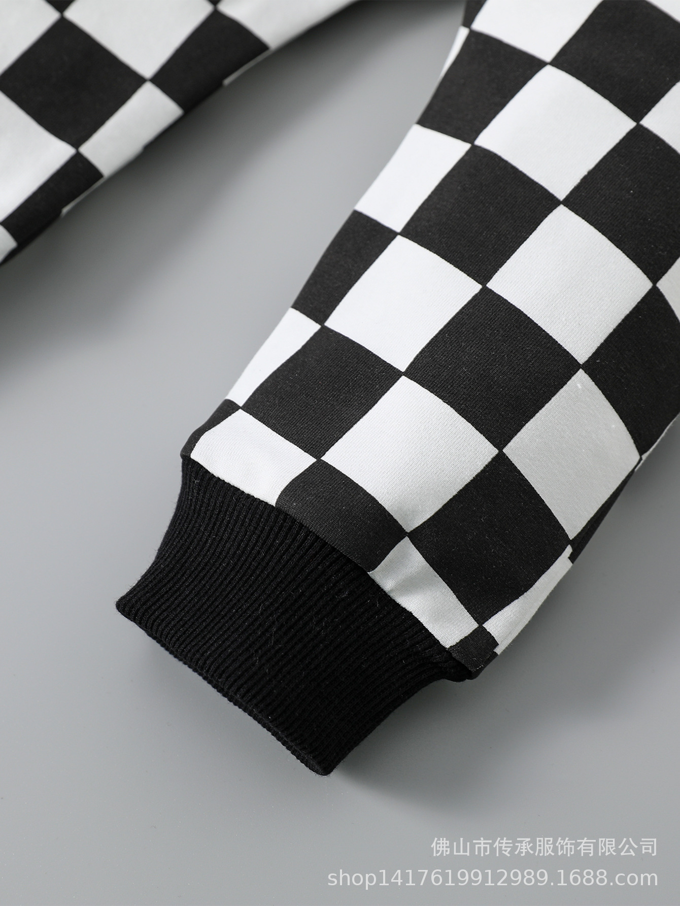 Baby Checkered Hooded Sweatshirt Set