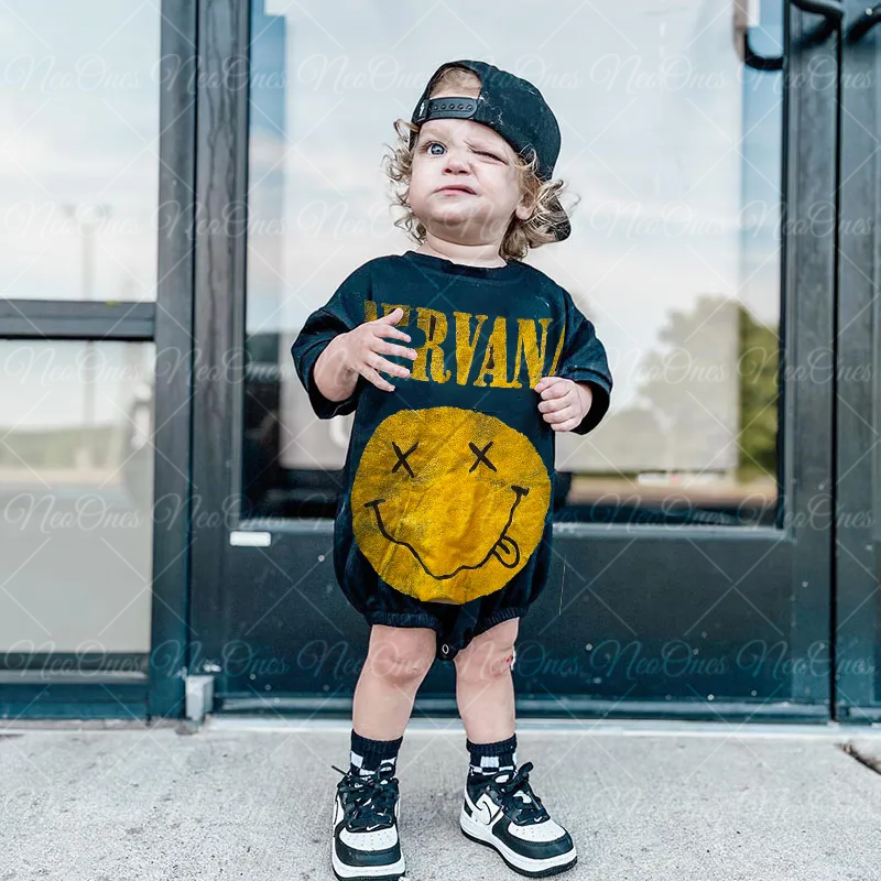 Baby Nirvana Print Romper