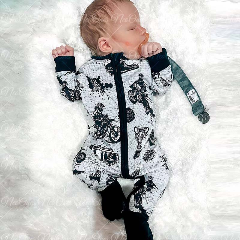 Baby Motorcycle Print Romper