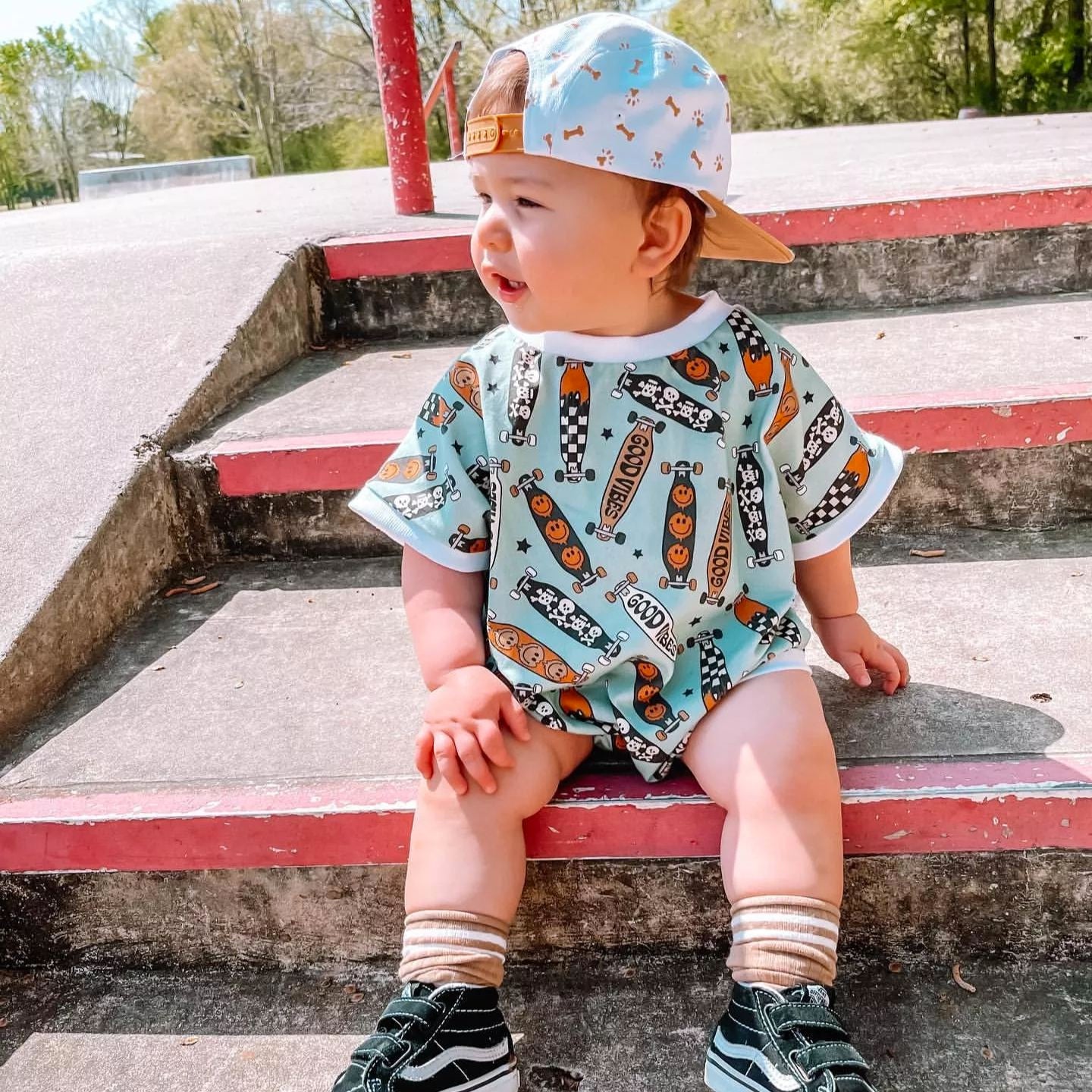 Baby girl Skateboard print Bodysuit