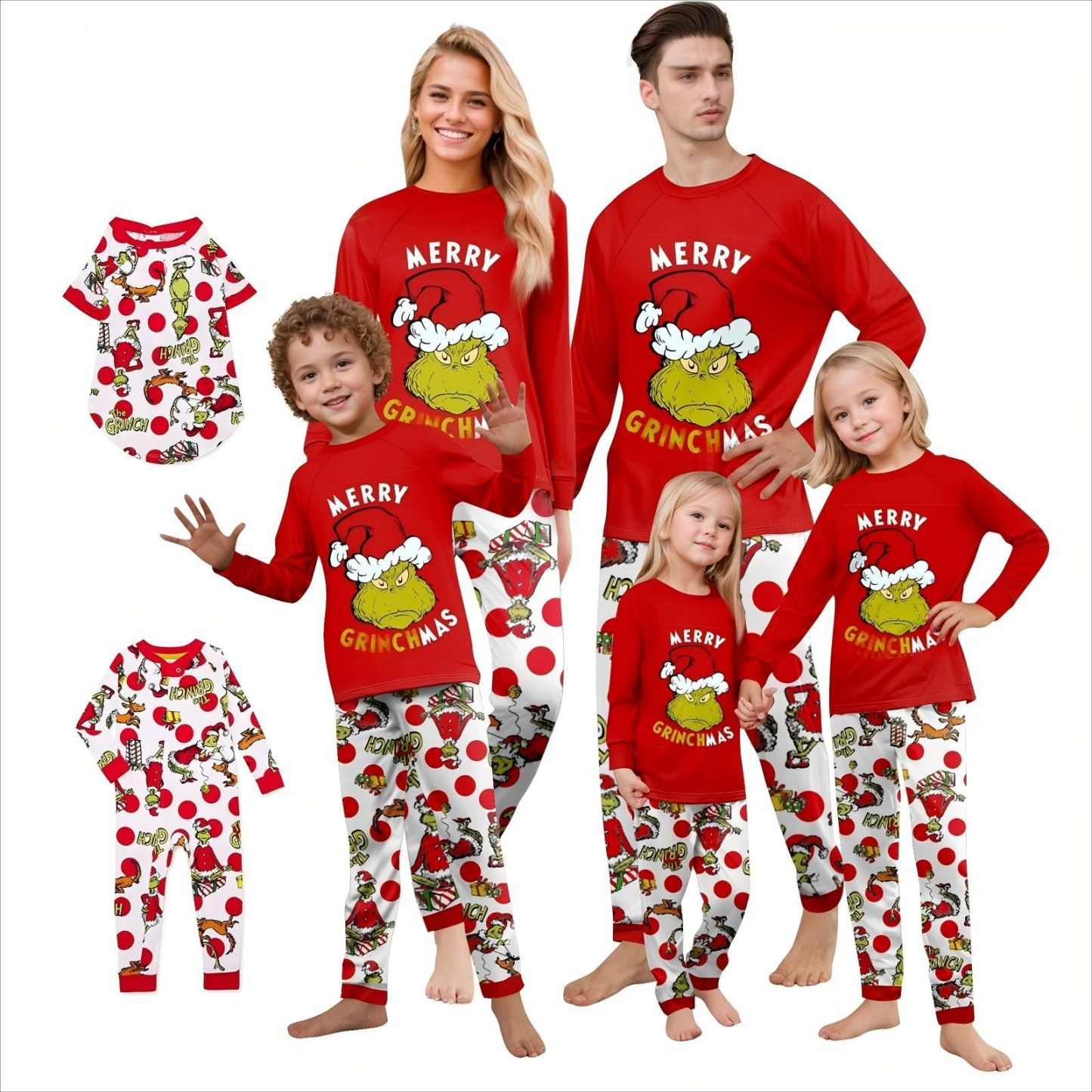 Christmas Parent-Child Printed Loungewear Festive Christmas Parent-Kid Printed Home Wear