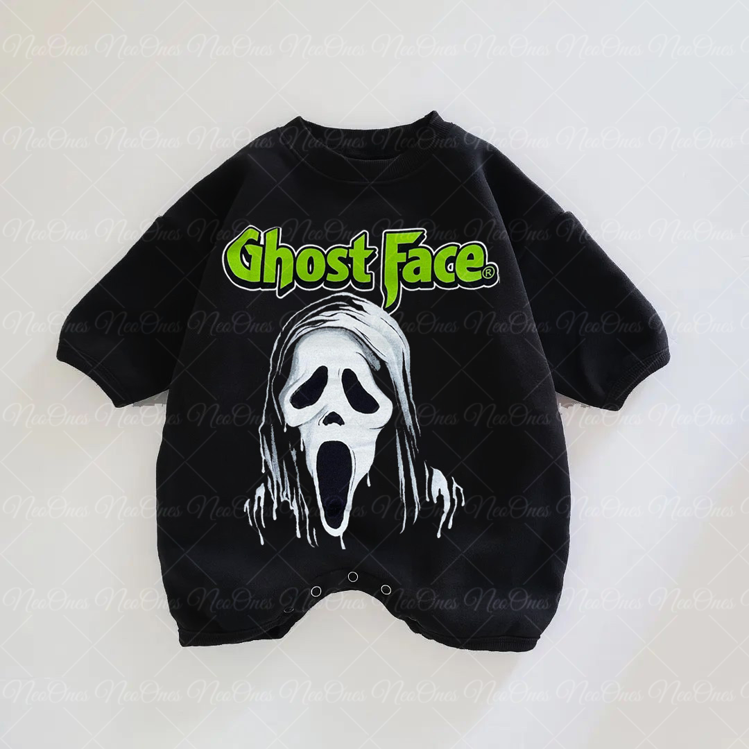 Baby Halloween Ghost Face Print Romper