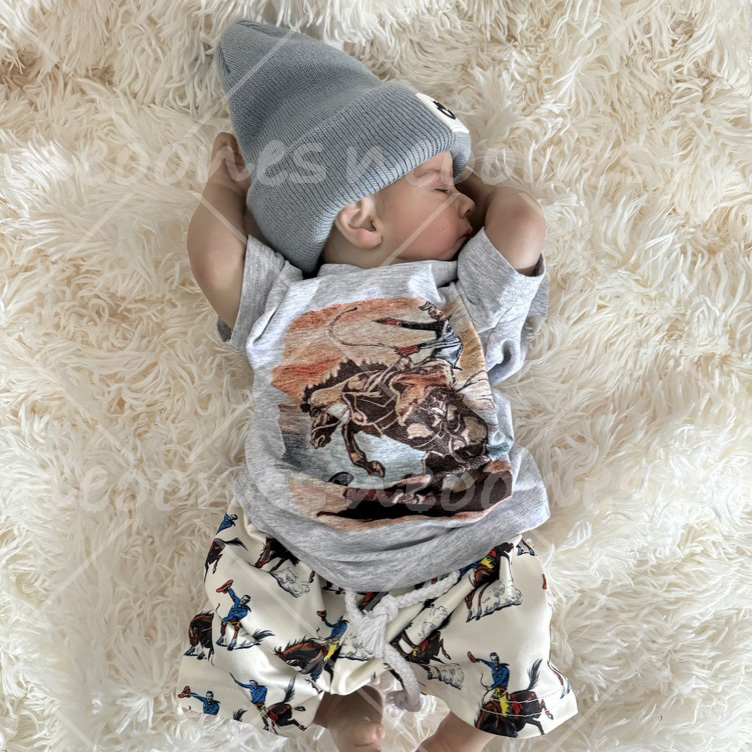 2pcs Baby Boy Cowboy Print Set