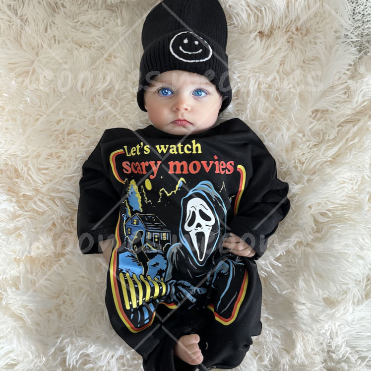 Let't Watch Scary Movies Print Romper