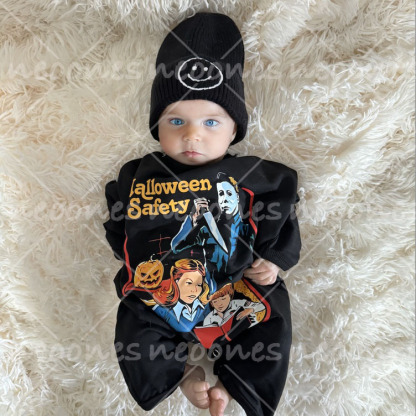 Baby Halloween Safety Print Romper