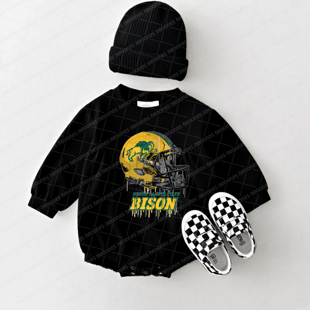 North Dakota Bison Baby Game Day Romper and Adult Sweatshirt