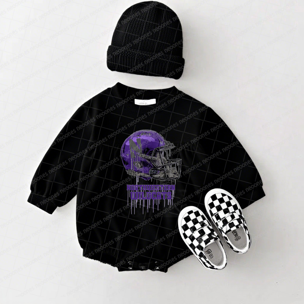 Northwestern Wildcats  Baby Game Day Romper and Adult Sweatshirt