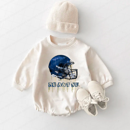 North Carolina A&T Aggies Original Dripping Football Helmet White T-Shirt