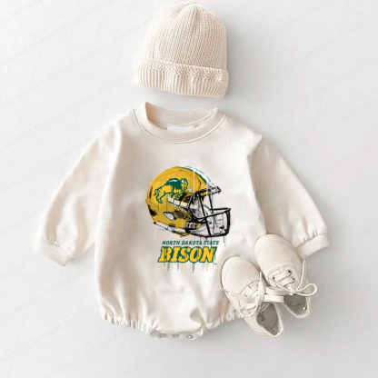 North Dakota Bison Baby Game Day Romper and Adult Sweatshirt