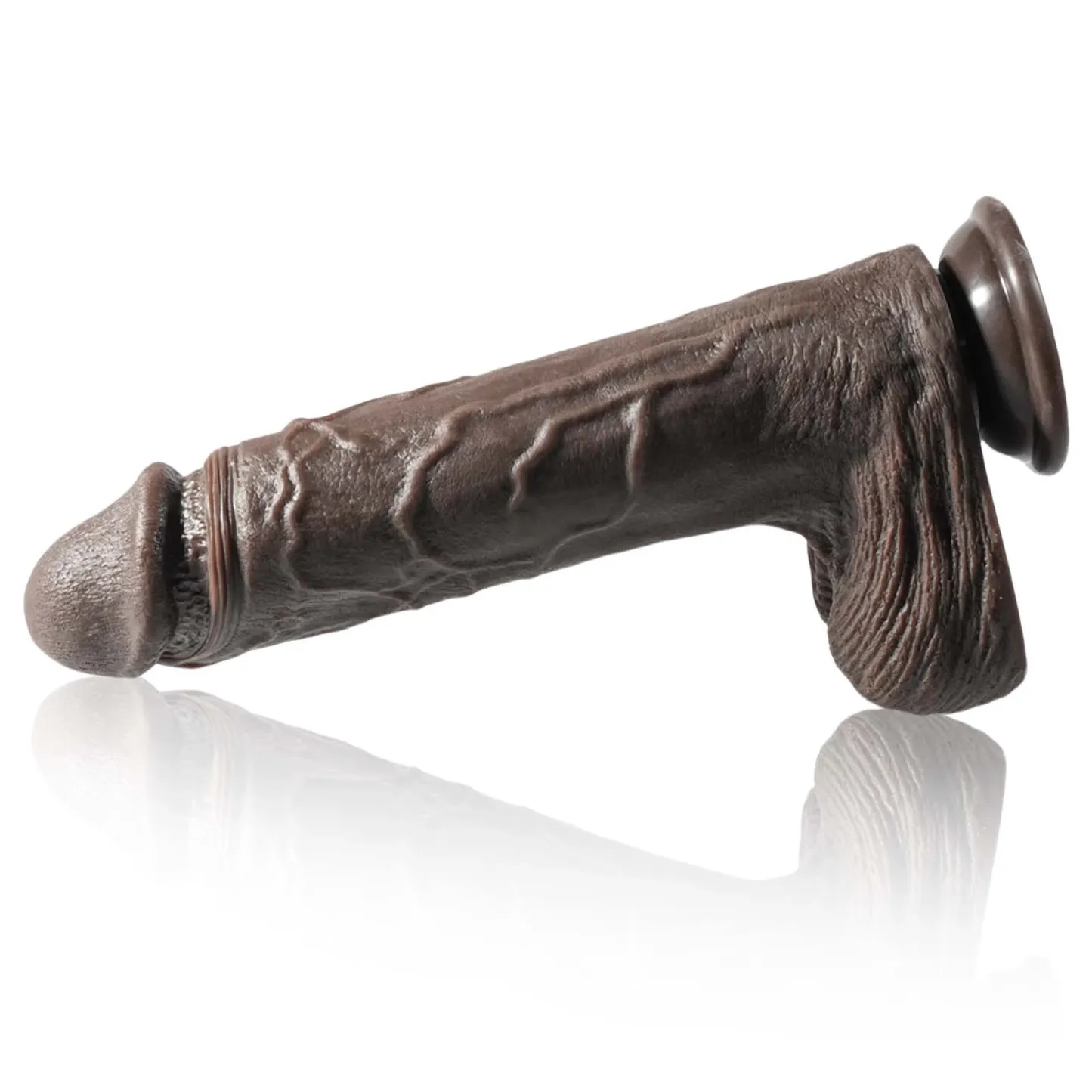 Zwarte Silicone Dildo met Zuignap 26.5cm