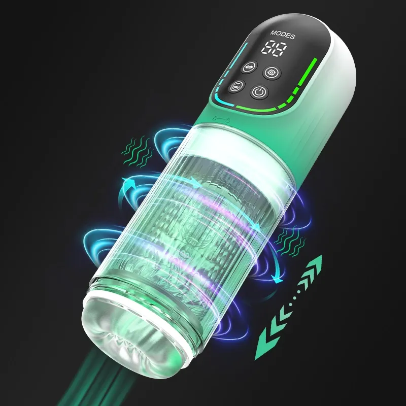 Waterdichte Masturbator met Zuigende Draaiende Thrusting en Vibratiefunctie.