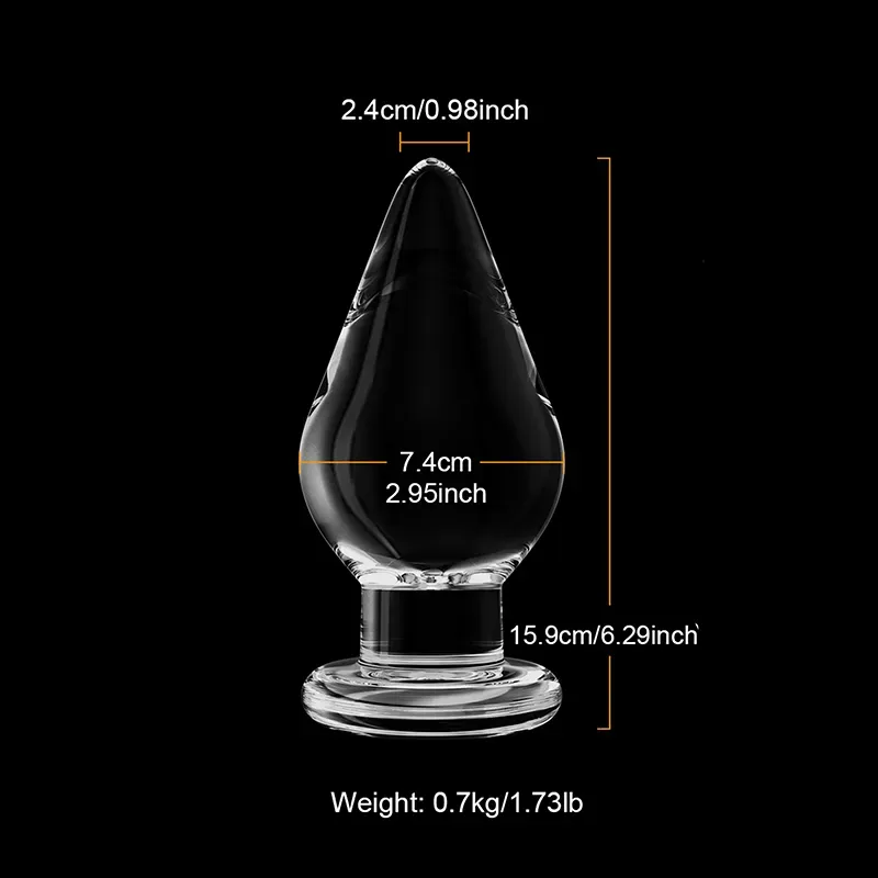 3-Delige Set Doorzichtige Glazen Dildo Buttplug