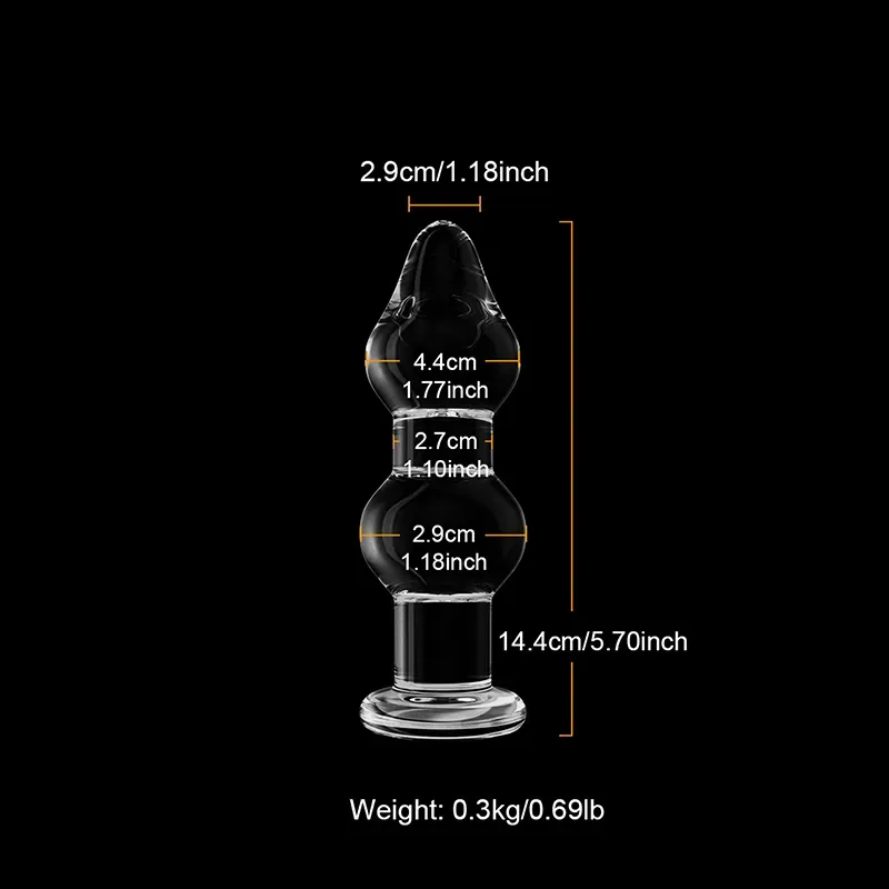 3-Delige Set Doorzichtige Glazen Dildo Buttplug