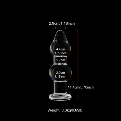 3-Delige Set Doorzichtige Glazen Dildo Buttplug