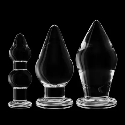 3-Delige Set Doorzichtige Glazen Dildo Buttplug