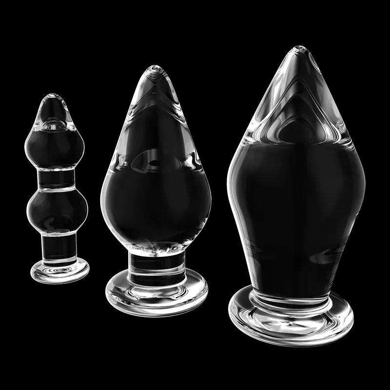 3-Delige Set Doorzichtige Glazen Dildo Buttplug