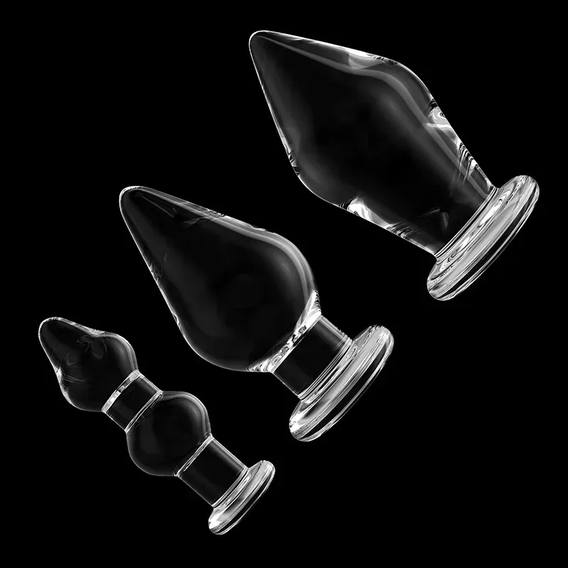 3-Delige Set Doorzichtige Glazen Dildo Buttplug