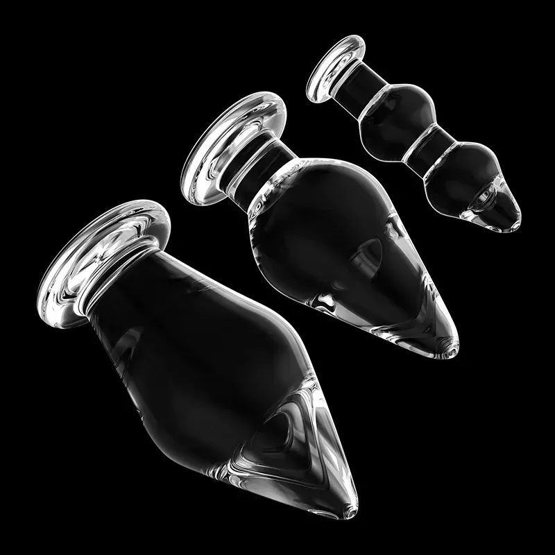 3-Delige Set Doorzichtige Glazen Dildo Buttplug