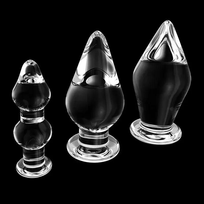 3-Delige Set Doorzichtige Glazen Dildo Buttplug