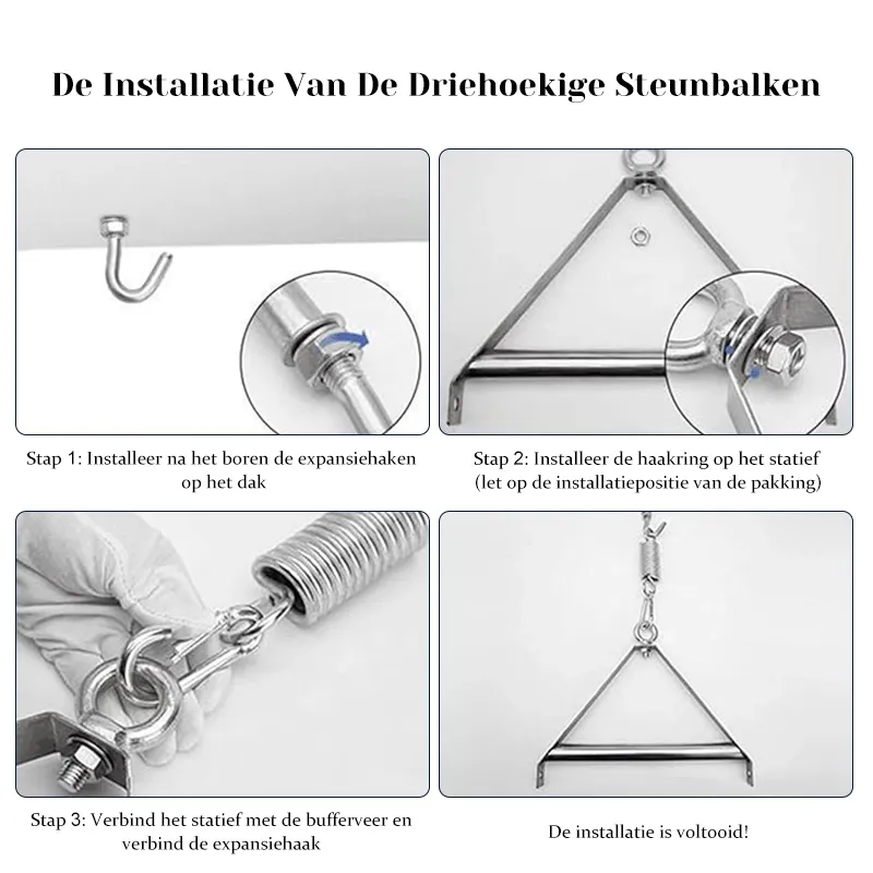 Verstelbare 360° Draaischommel met Stalen Driehoekframe