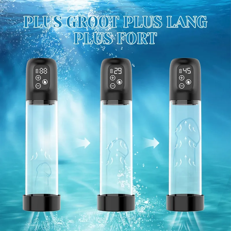 Volledig Waterdichte Penispomp met Digitaal Display.