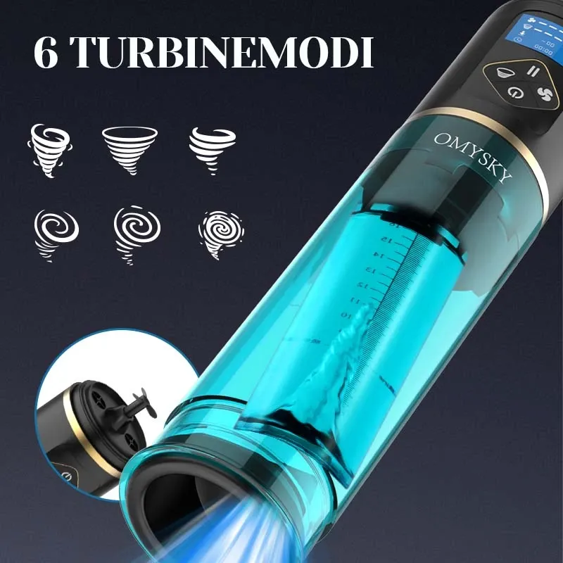 100% Waterproof Hydro Penispomp 6 Zuigmogelijkheden en LED-Display