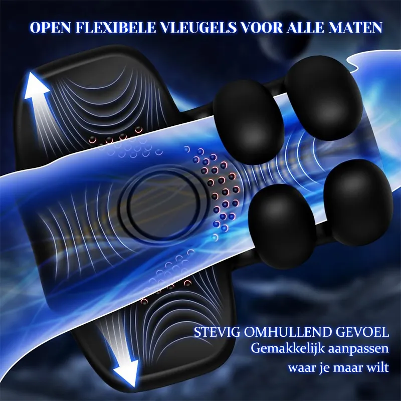 Penis Stimulator met 10 Pulsaties, Vibraties en Vingermassage
