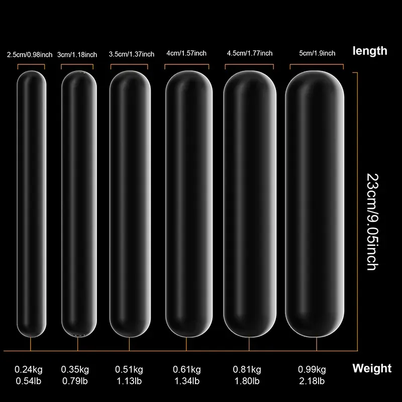 6-Delige Set Crystal Glazen Dildo