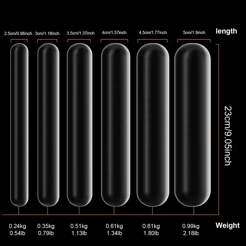 6-Delige Set Crystal Glazen Dildo