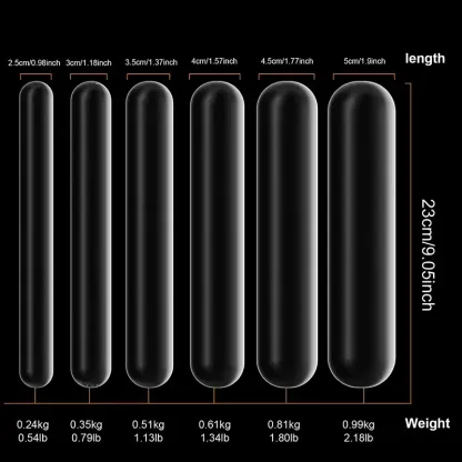 6-Delige Set Crystal Glazen Dildo