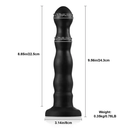 Black Funny Trillende Zuignap Dildo Met Houder 24.3cm