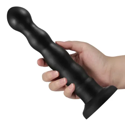 Black Funny Trillende Zuignap Dildo Met Houder 24.3cm