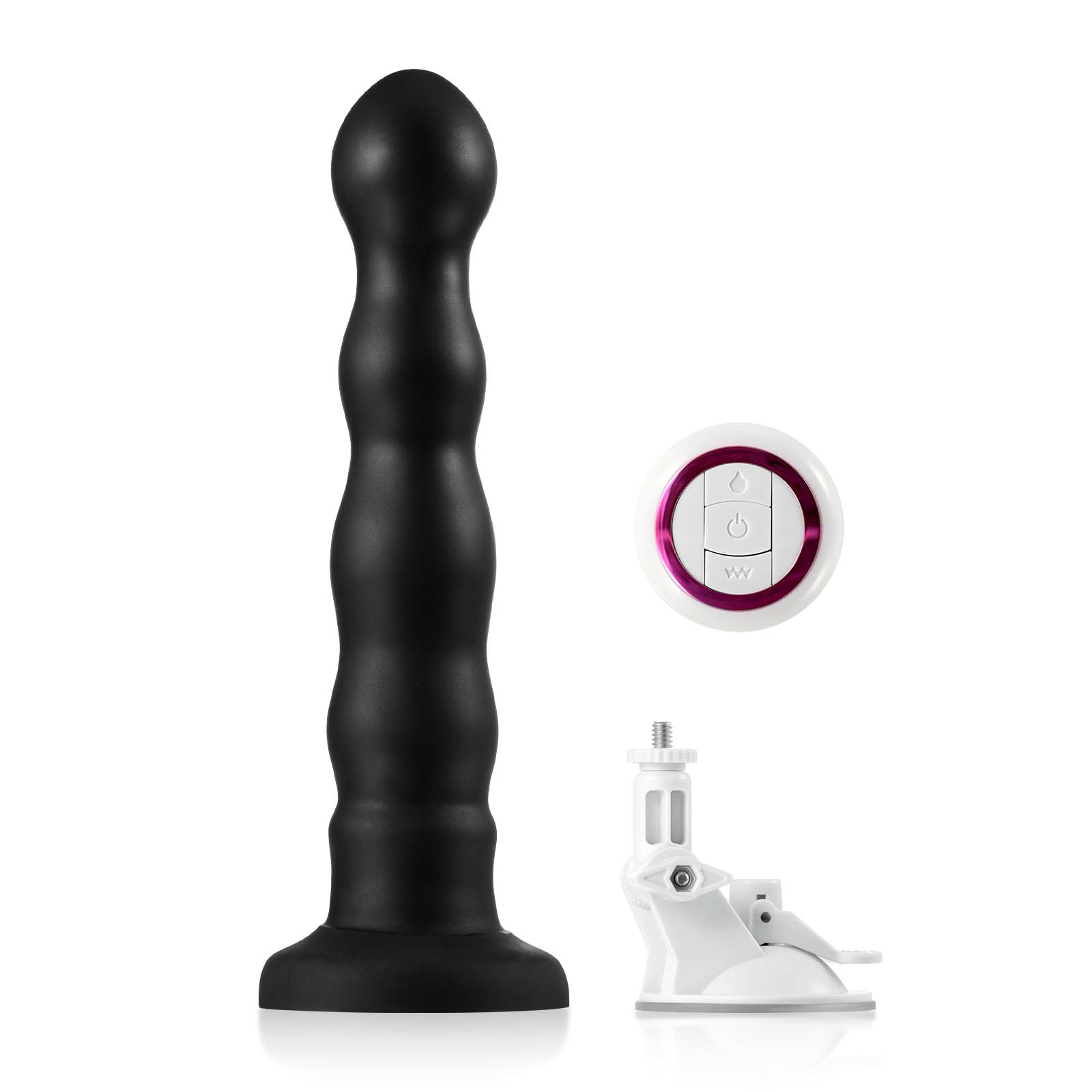 Black Funny Trillende Zuignap Dildo Met Houder 24.3cm