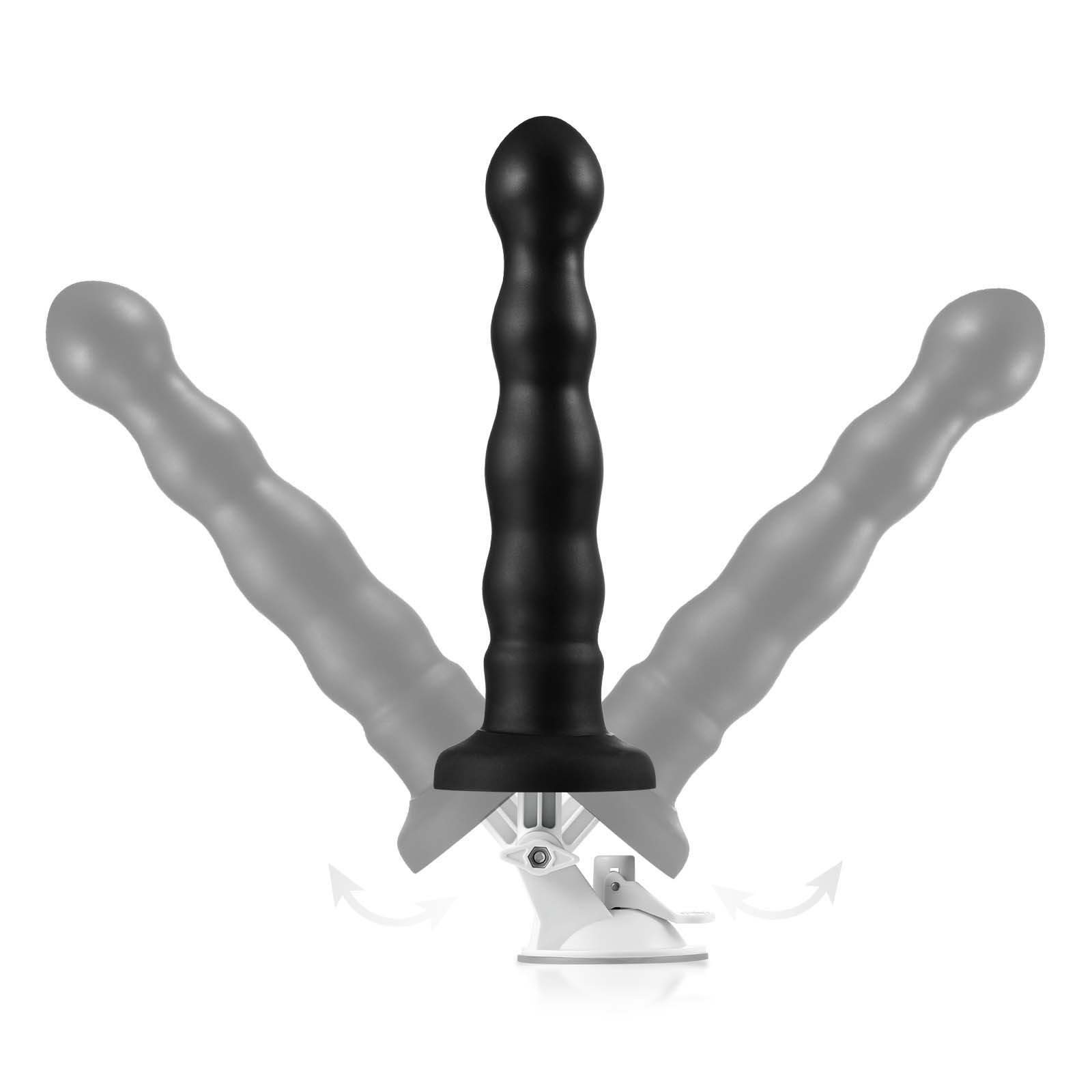 Black Funny Trillende Zuignap Dildo Met Houder 24.3cm