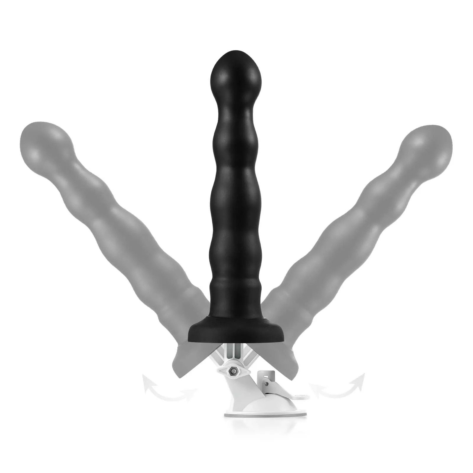 Black Funny Trillende Zuignap Dildo Met Houder 24.3cm