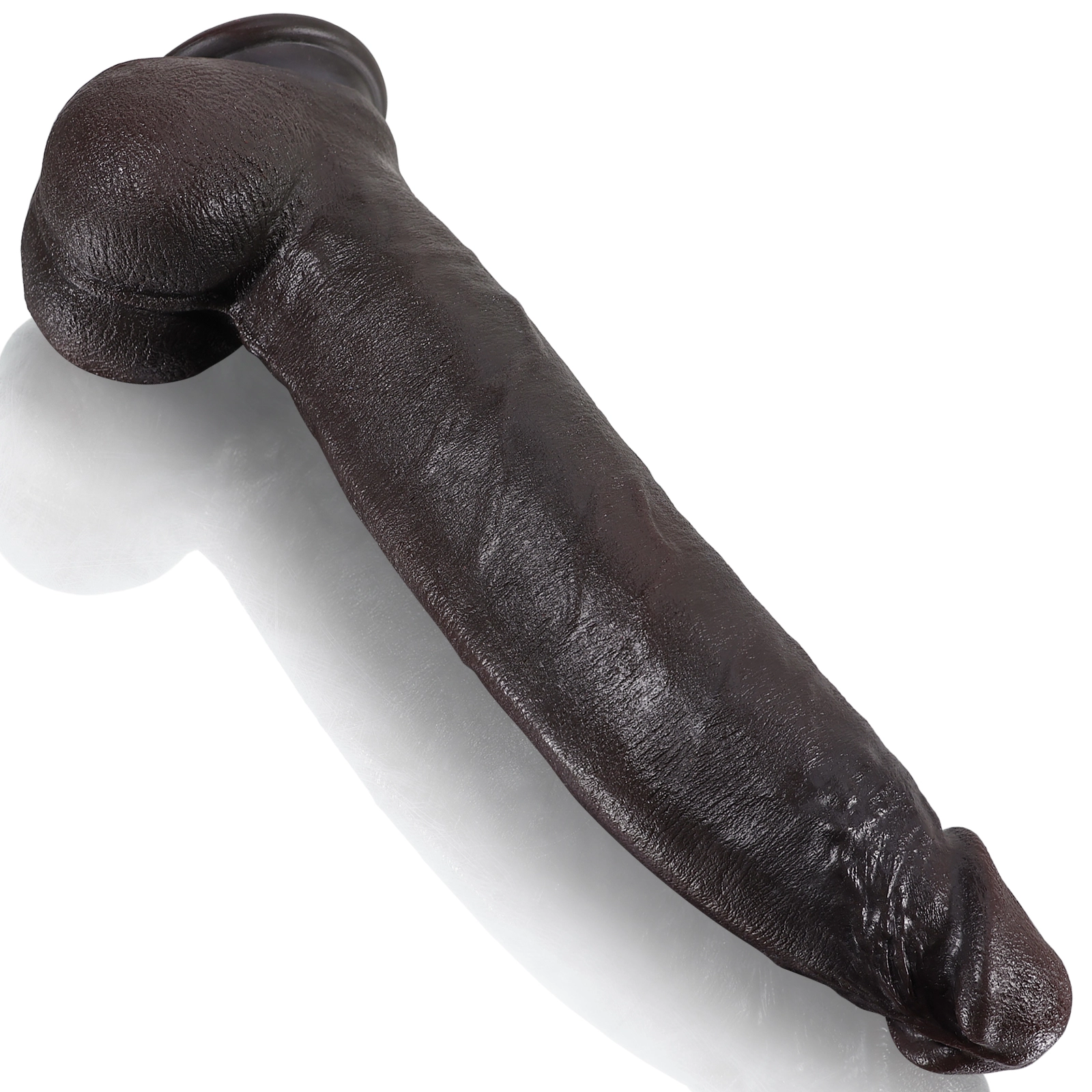 Black Zuignap Siliconen Realistic Dildo 30.48cm