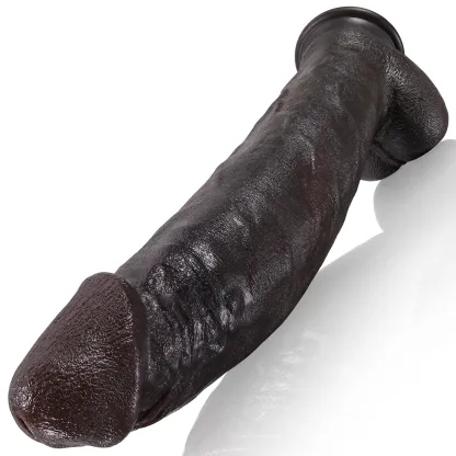 Black Zuignap Siliconen Realistic Dildo 30.48cm