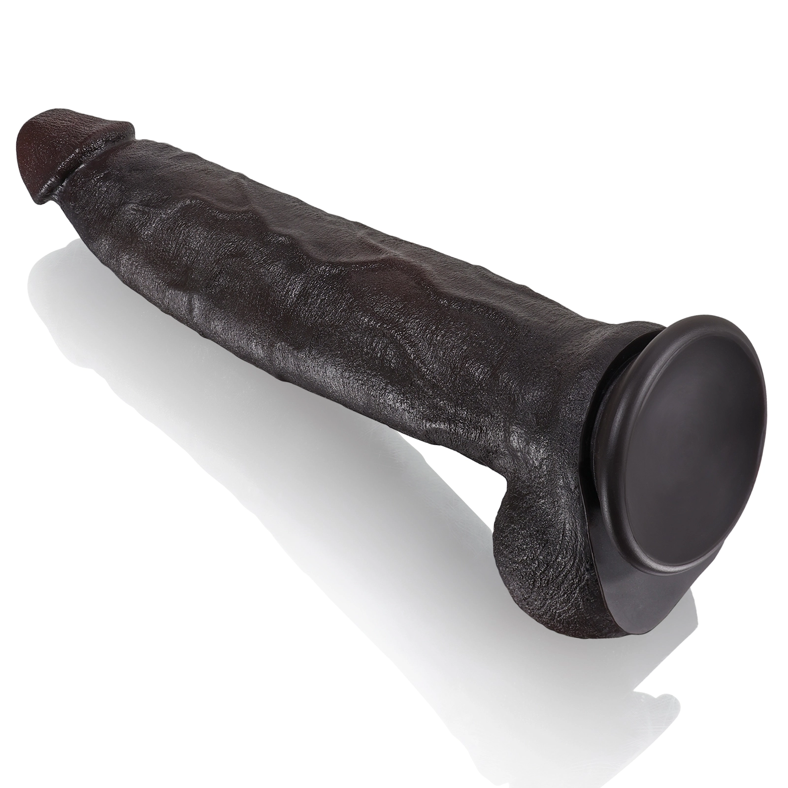 Black Zuignap Siliconen Realistic Dildo 30.48cm
