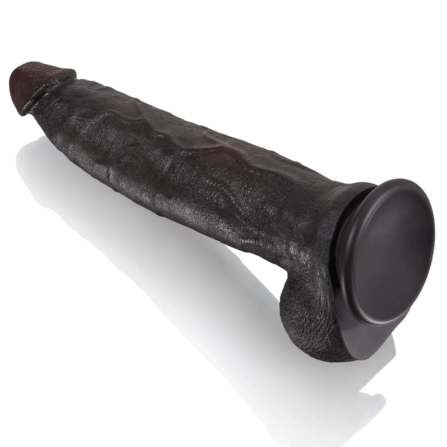 Black Zuignap Siliconen Realistic Dildo 30.48cm