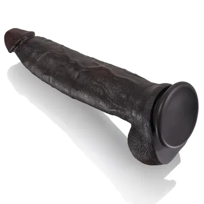 Black Zuignap Siliconen Realistic Dildo 30.48cm