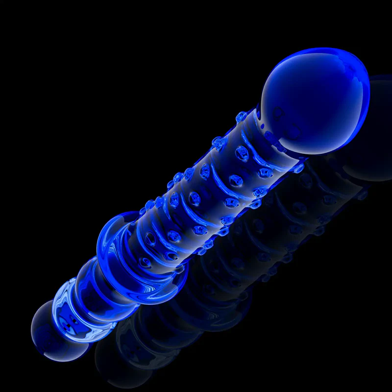 Blauwe Glazen Anaal Dildo 23cm