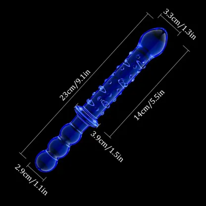 Blauwe Glazen Anaal Dildo 23cm