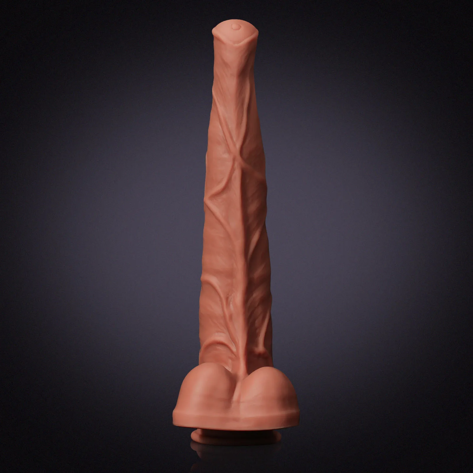 Grote Bruine Siliconen Paarden Dildo 38.5 cm