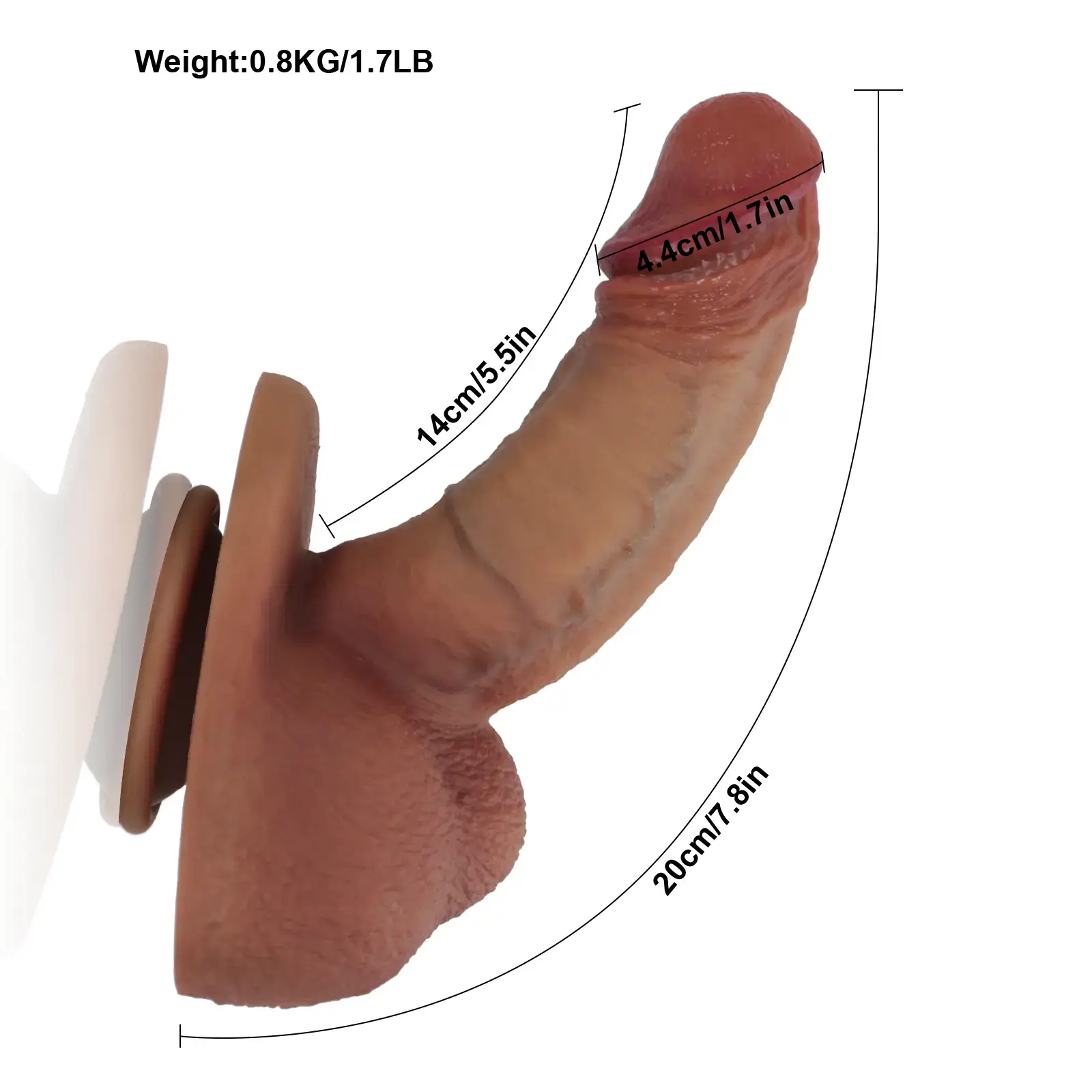 Bruine Kleine Zachte Dildo Met Ballen 20cm
